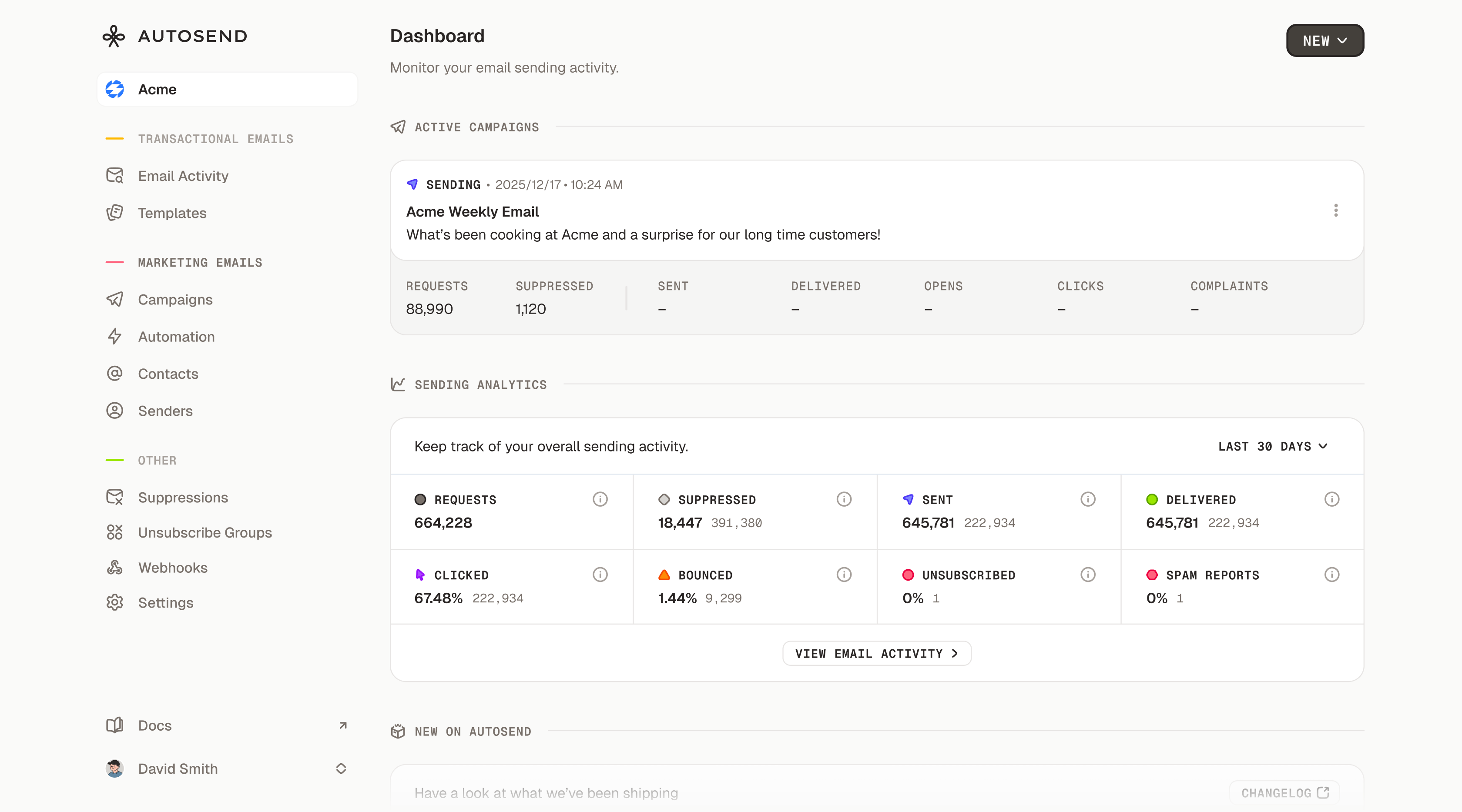 Changelog - AutoSend Documentation