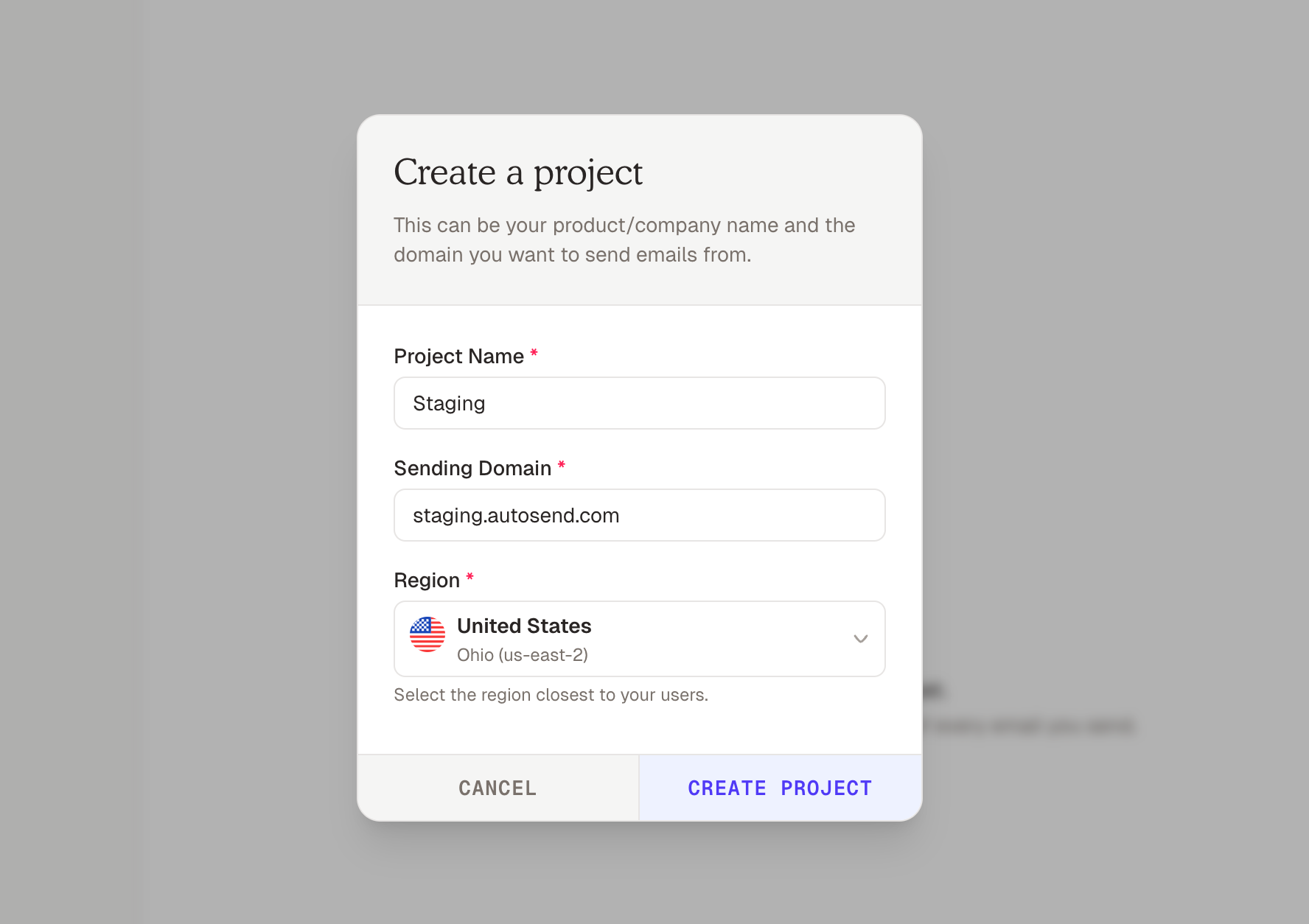 Projects - AutoSend Documentation